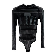 Sheer Panel Body Suit, Size Small