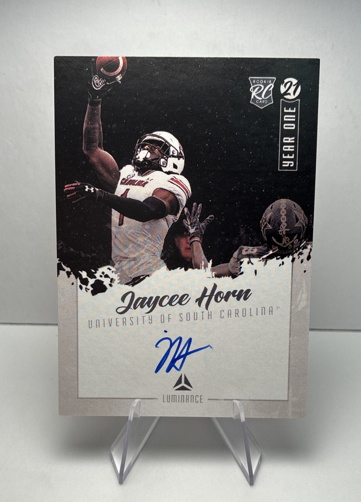 2021 Panini Luminance - Year One Signatures Jaycee Horn #YO-JH (AU, RC)