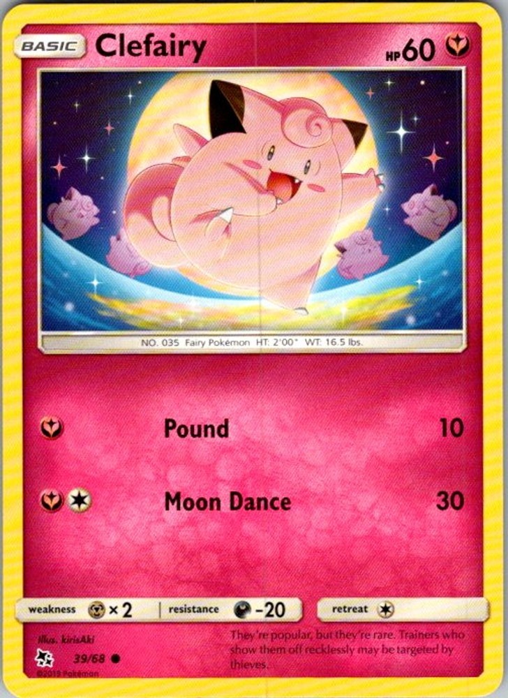 Pokemon Hidden Fates Clefairy (39) 39/68 NM