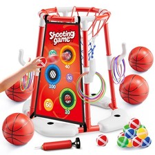 3 in 1 Pool Basketball Hoop  Ring Toss Game for Kids 4-8 8-12 - Floating...