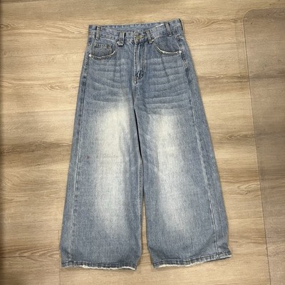 Unbranded Baggy Wide Leg Washed Light Blue Jeans 28x23