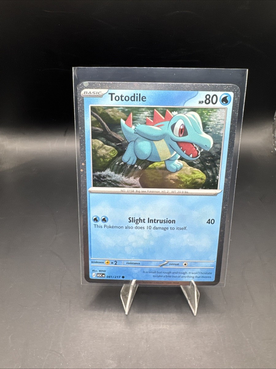 Pokémon Totodile 80 HP 40 Attack Basic ASC 041/217 COSMOS HOLO