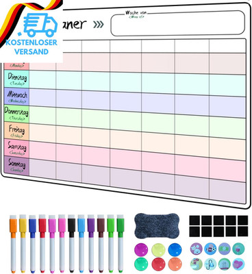 Whiteboard Wochenplaner Magnetisch Abwischbar 42×30Cm Kann Als Essensplaner Woch