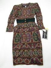 VTG Positive Attitude Dress Womens Petites 5/6 Shoulder Pads Teacher Cottagecore