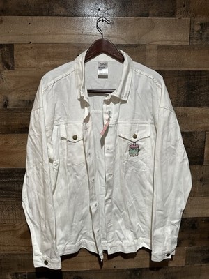 NWT Bobasheen Pusheen Box Exclusive Bubble Tea White Jean Jacket Size XL