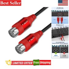 5 Pin DIN MIDI Cable Male to Male 6 Feet Compatible with Keyboard Synthesizer...