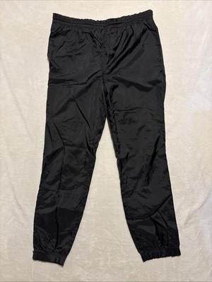 Vintage USA Olympics Track Pants Men s medium Black Nylon Windbreaker Lined 90s