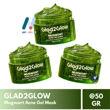 GLAD2GLOW Mugwort Acne Gel Mask Calm Redness Sebum Oily Skin Moisture Anti Aging