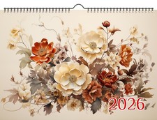 2026 Wall Calendar  Timeless Blooms: Elegant Floral Compositions with Soft