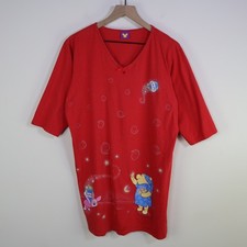 Vintage 90s Disney Winnie the Pooh Sleep Shirt OS Red Piglet Nightgown Oversized