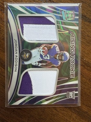 2023 Spectra Rising Rookie Jordan Addison 3/4 RRM-JAD jersey match 