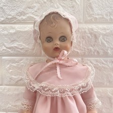 Vintage 1950s Sleepy Eyes Baby Doll Molded Hair Marked 34 T-4 Non Jointed Vinyl