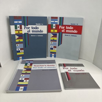 A Beka, Spanish 1A 1B, Por Todo el Mundo set of 5 books With Teachers Guide
