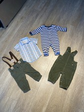 6-9 Months Clothing Bundle, Carters Overalls, Suspenders Boys Clothes