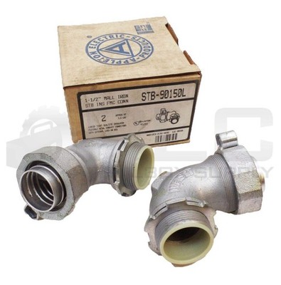 NEW BOX OF 2 APPLETON STB-90150L LIQUID TIGHT CONNECTOR 90DEG ELBOW 1-1/2''