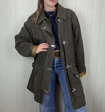 Vintage 4XL 16-24 Dark Grey Fisherman Utility Cotton Jacket Vittorio