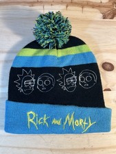 Adult Swim Rick and Morty Magic Pom Beanie Hat Blue Green Limited Edition VGUC