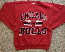 Vintage 90's Chicago Bulls Crewneck Sweatshirt Competitor Made USA Large Red