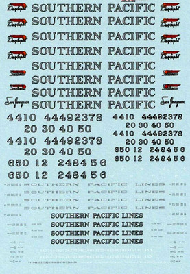 Microscale 87-33 HO Southern Pacific Daylight Steam Passenger Locomotives Decals