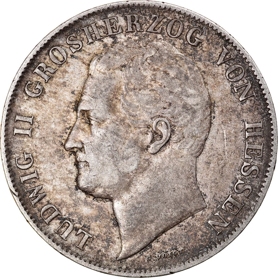 [#876883] Coin, German States, HESSE-DARMSTADT, Ludwig II, 2 Gulden, 1847, EF - Image 1 of 2