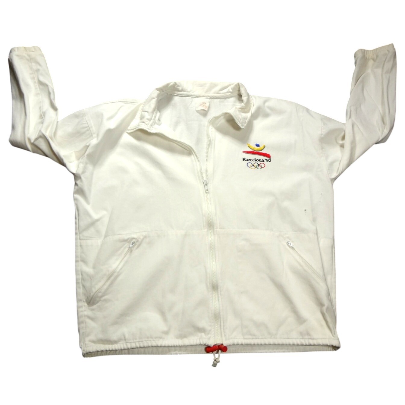 Vintage 92 Olympic Barcelona Jacket Men's Zip 3M Cotton Embroidered Large - second product detail image