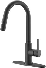 Matte Black Pull-Down Kitchen Faucet with Metal Spray Head RB1031