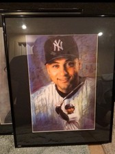 De4ek Jeter New York Yankees original Lithograph Poster & Print glass framed