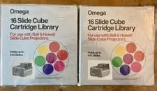 Lot Of 2 Omega 16 Slide Cube Cartridge Library Hold 640 Slides For Bell Howell