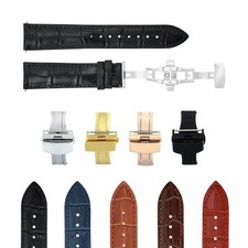 20-22-24MM LEATHER WATCH BAND STRAP FOR PATEK PHILIPPE  DEPLOYMENT CLASP