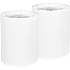 Tall Lamp Shades Set of 2, 10" Top X 10" Bottom X 13" High Large Drum Lampsha...