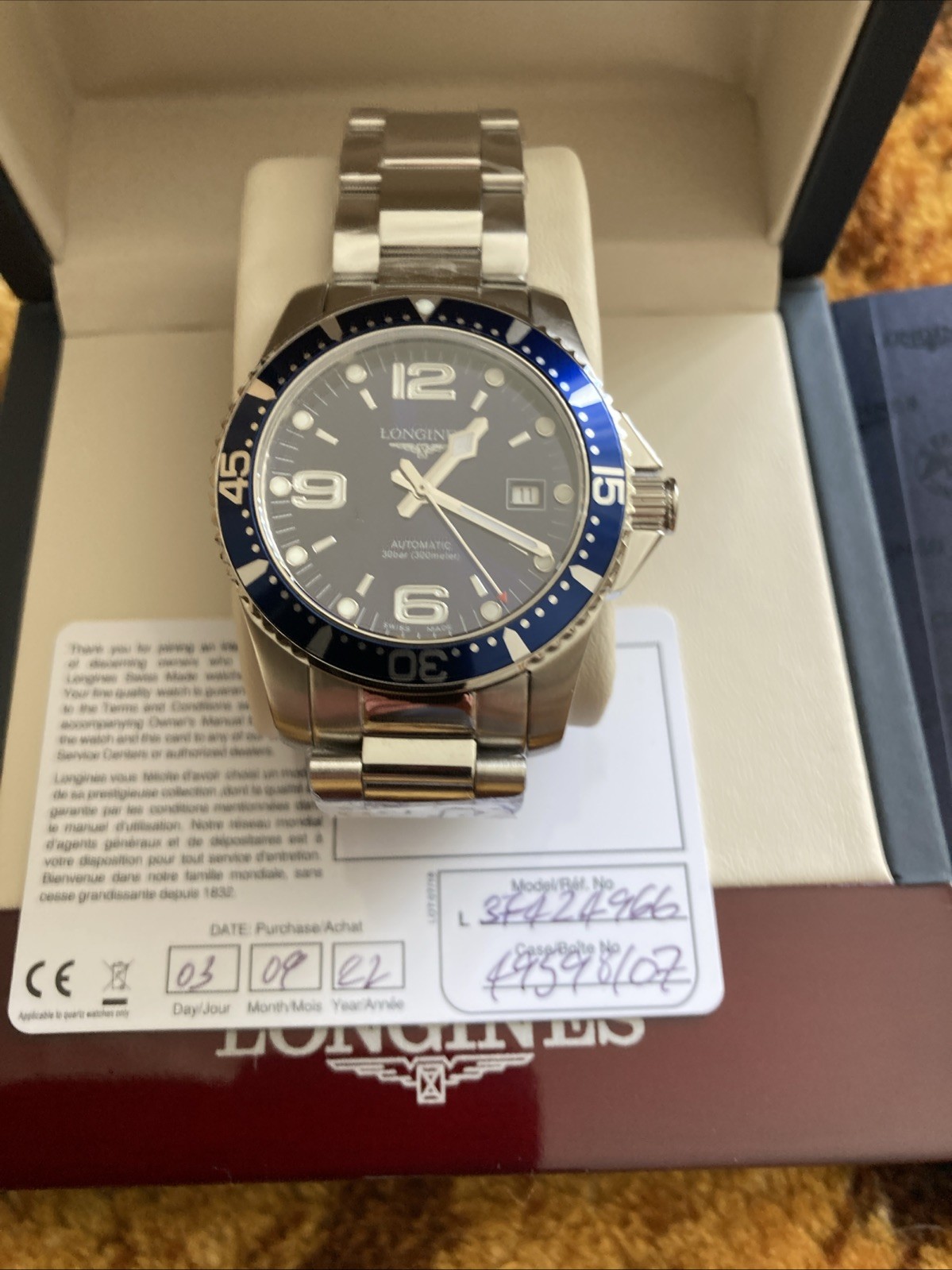 Longines HydroConquest Blue Men's Watch - L3.781.4.96.6