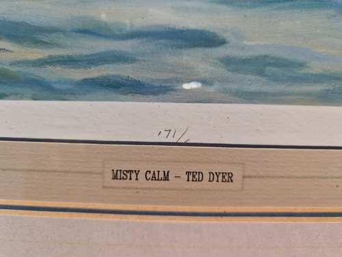 Ted Dyer Signed Limited Edition Print Misty Calm 171/500 Harbour Boats (photo 2)