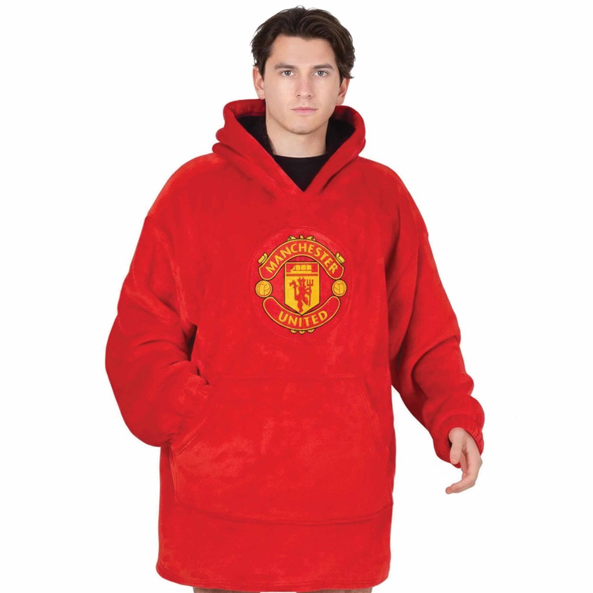 Manchester United Adults Oversized Hoodie Blanket Official Gift Red Xl-Xxxl - Image 2