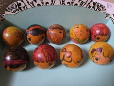Lot Of 9 Doll Lady Heads Hand Painted Approx 1.5 x1.75"
