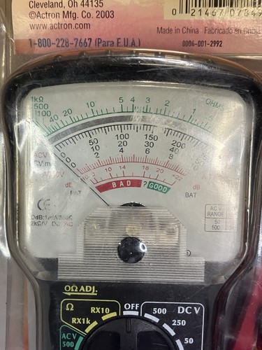 ACTRON ANALOG MULTIMETER, CP7849; NEW - Picture 4 of 13