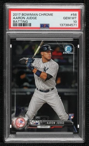 2017 Bowman Chrome Aaron Judge (White Pinstripe Jersey) PSA 10 GEM MT Rookie RC