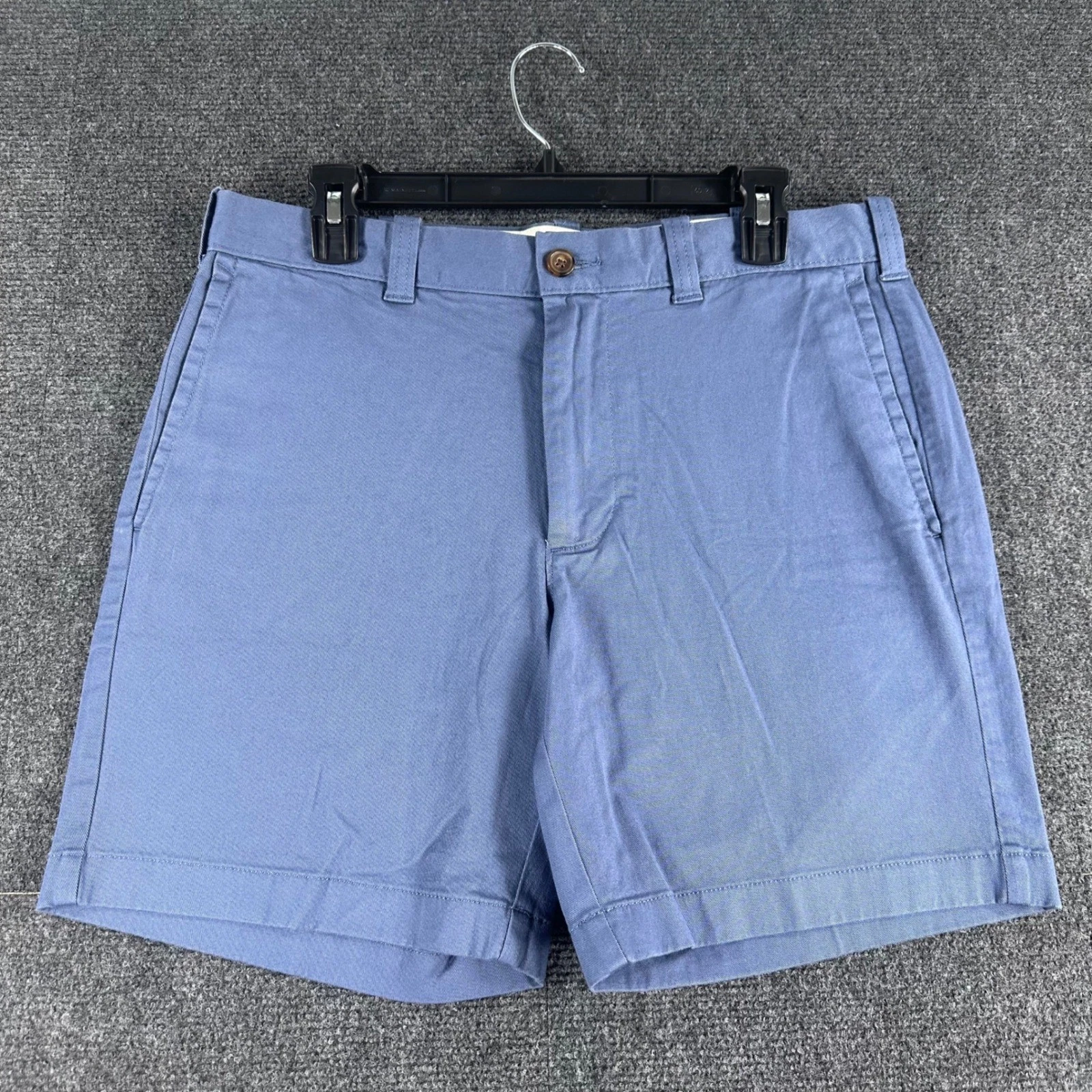 J.Crew Chino Shorts Mens 32 Blue 7" Inseam Cotton Twill Casual Summer