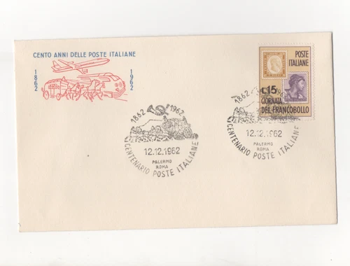 ITALY - FDC - 1962 - HUNDRED - YEARS - DELLE-POSTE-ITALIANE-1862-1962-PALERMO-ROME