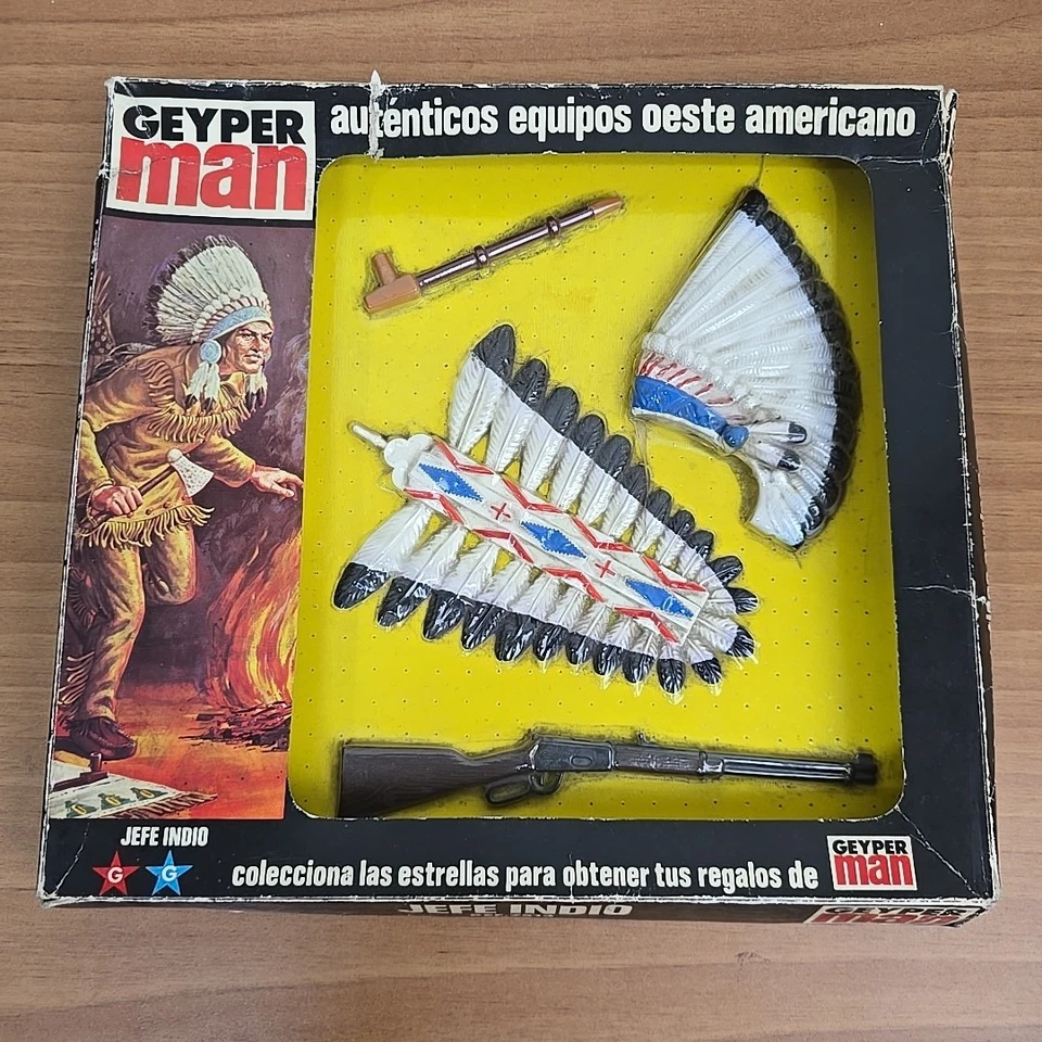 GI Joe GEYPERMAN Geyper Action Man Wild West Indian Juego de accesorios 1975 España Foto 2 de 4