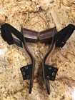 Clarks Black Suede Ralene Sheen Heel Sandals Size 8M — photo 3