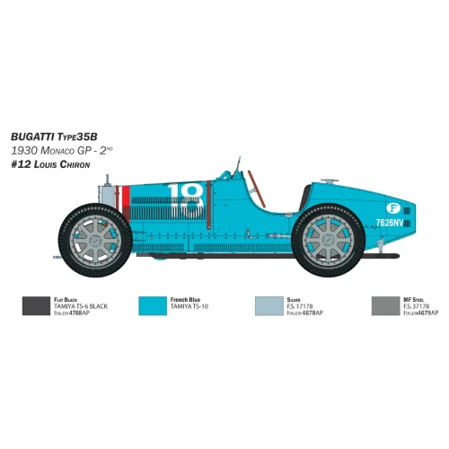 BUGATTI TYPE 35B 1929-30 KIT 1:12 Italeri Kit Auto Nouveau modèle - Photo 3/4
