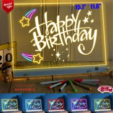 Large LED Drawing Board for Kids with Stand, 15.7" X11.8" LED Note Board with 7