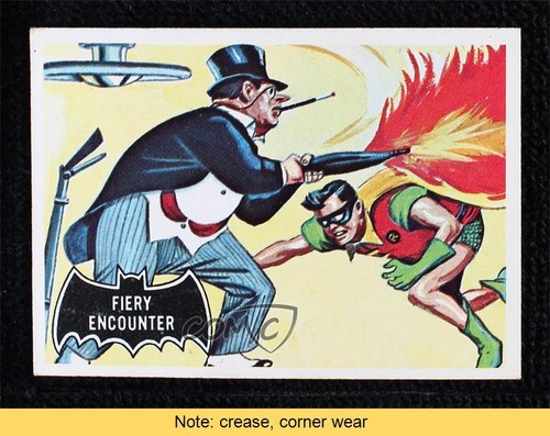 1966 Topps Batman Black Bat #19 Fiery Encounter — Raw