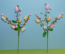 2 PC EASTER EGG FLORAL DAISY FLOWER STEMS PICKS FOR BOQUET ARRANGEMENTS CRAFTS