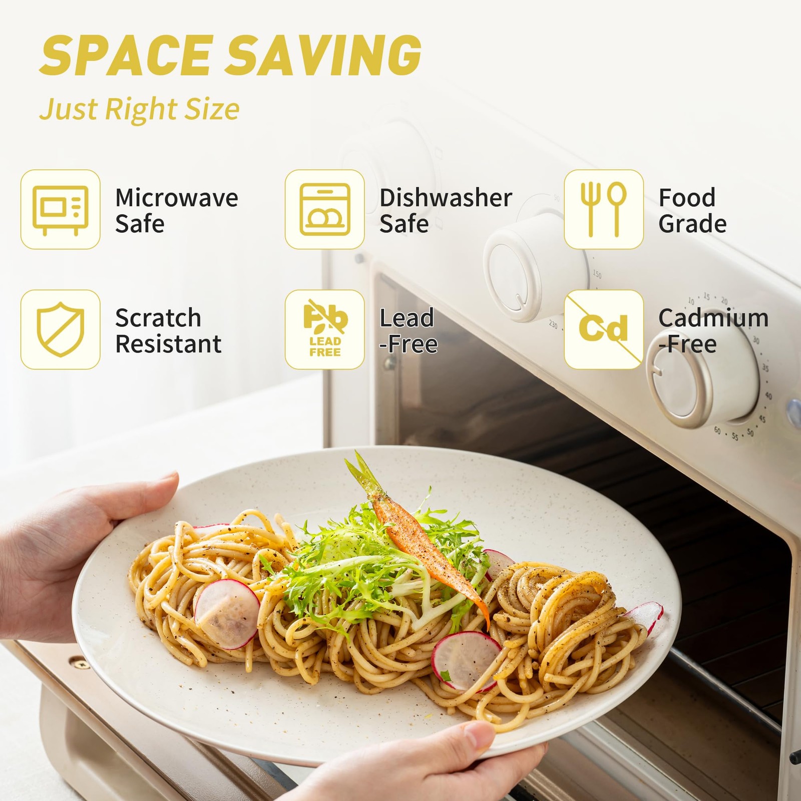 Dafuceramic Plates and Bowls Sets, 12 Pieces Modern Stoneware Dinnerware Set ...