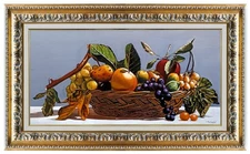 ITALIAN PAINTING BASKET FRUITS ORIGINAL REALIST STILL LIFE ARTWORK by BARBARISI