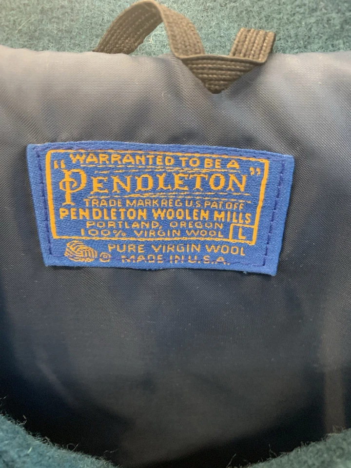 Chaqueta Bomber Pendleton Vintage 100% Lana con Cremallera Hecha en EE. UU. Talla L Foto 2 de 4