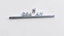 1940 Graham Sharknose Hollywood Trunk Emblem 14" Original – Needs "H" Repair