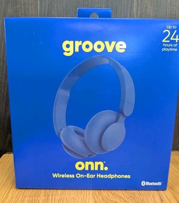 Groove ONN Over Ear Noise Canceling Wireless Bluetooth Headphones Blue - New 