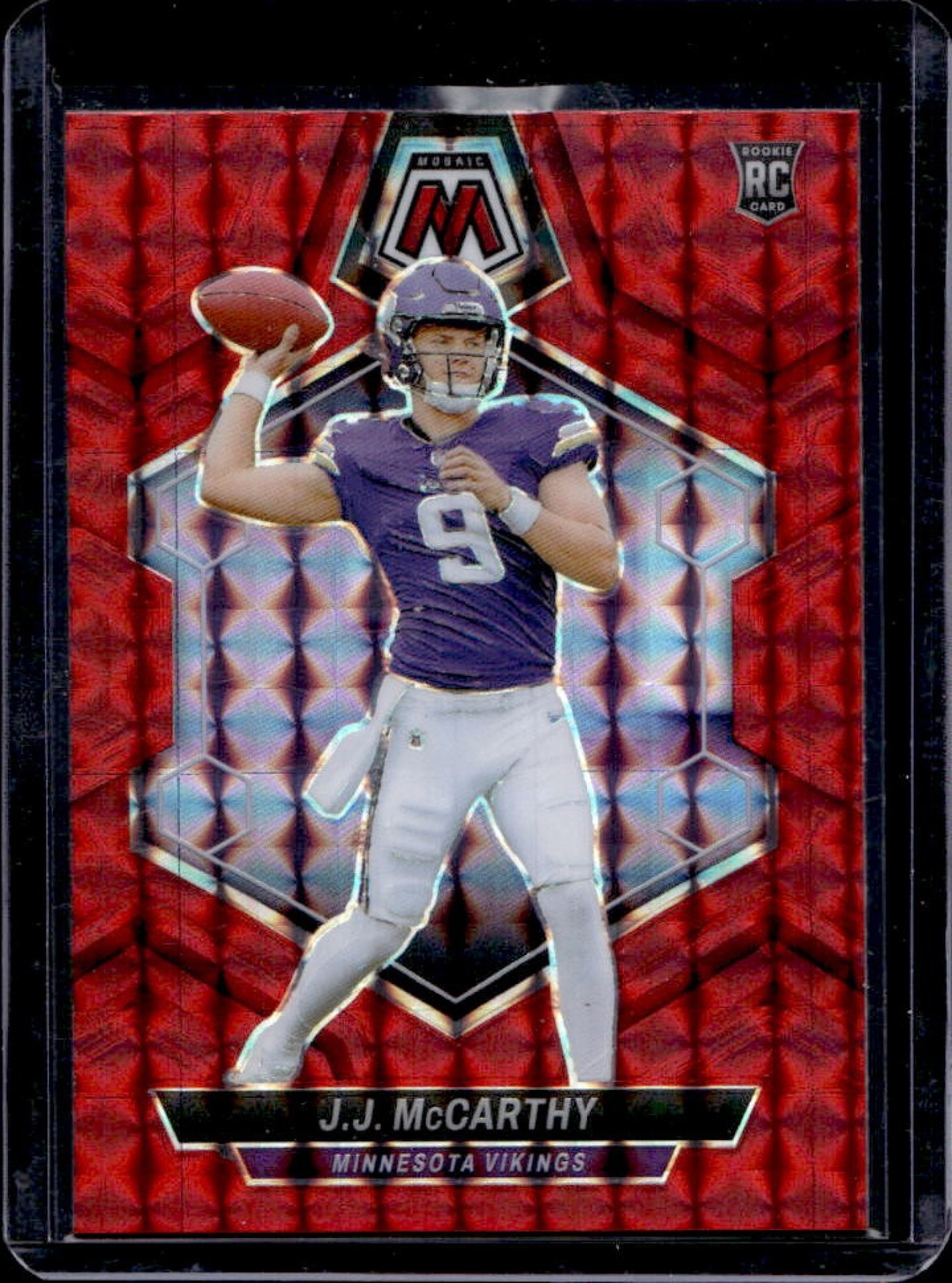2024 Mosaic J.J. McCarthy RC Red Prizm Rookie #310 Vikings